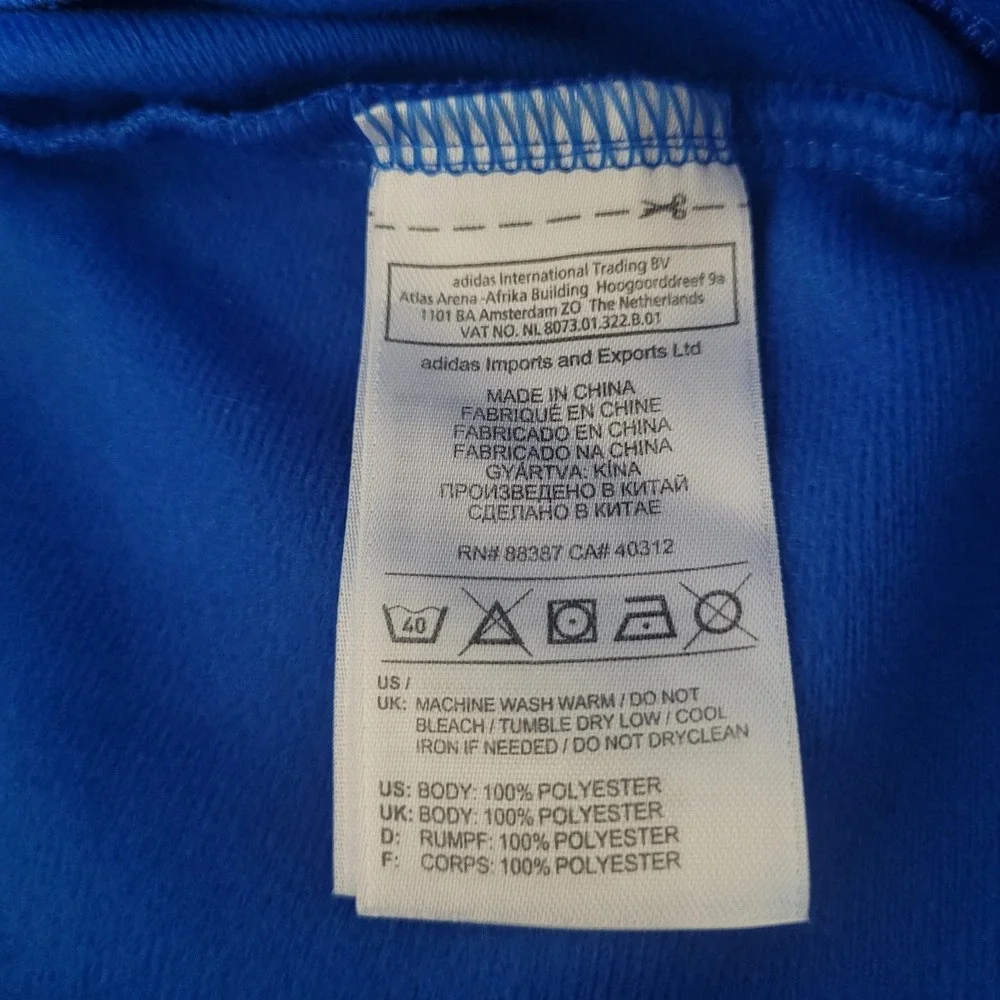 Adidas Track Jacket Mens 3XT Blue Colorblock Full Zip Three‎ Stripes